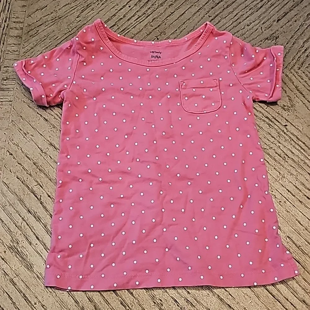 5T cotton polka dot shirt